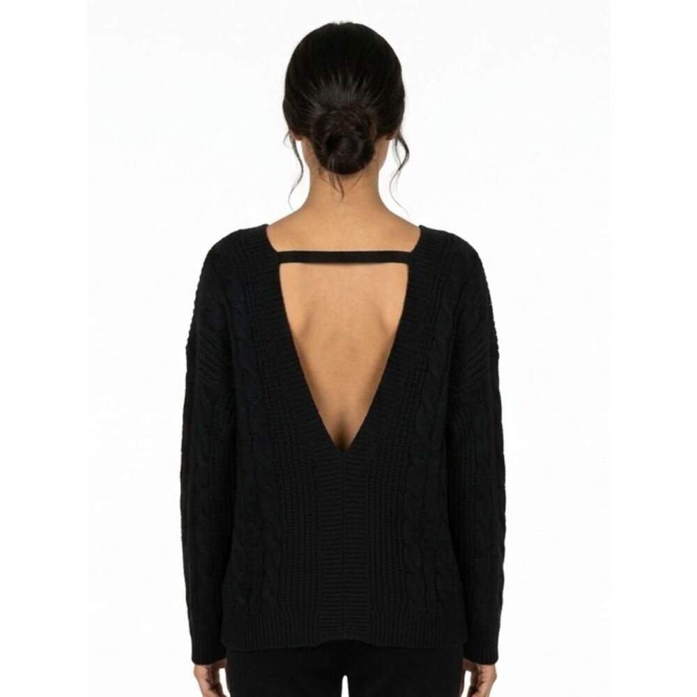 PINS & NEEDLES | Urban Outfitters Oversized V-neck Low Back Sweater Black L